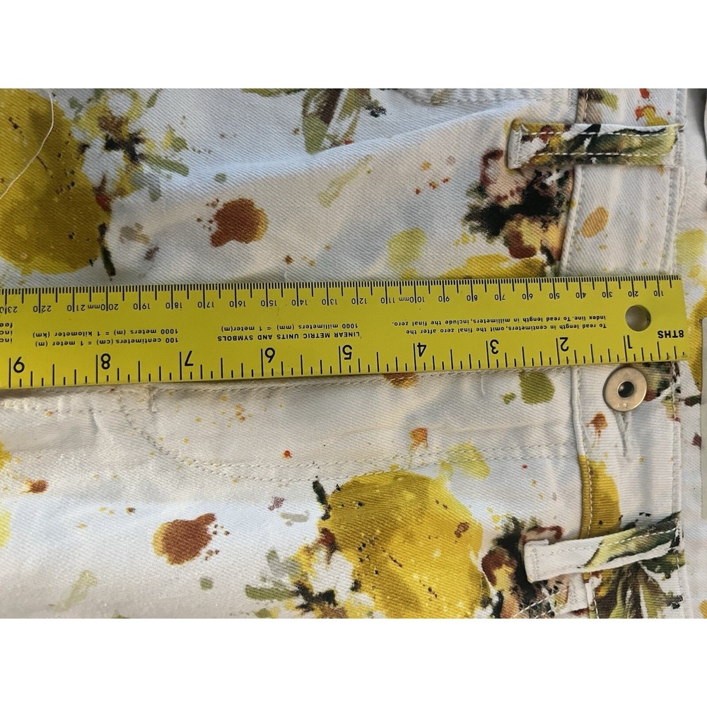 Pilcro Anthropologie Lemon Print High Rise Bootcut Jeans Womens 33 White NEW - Picture 9 of 16
